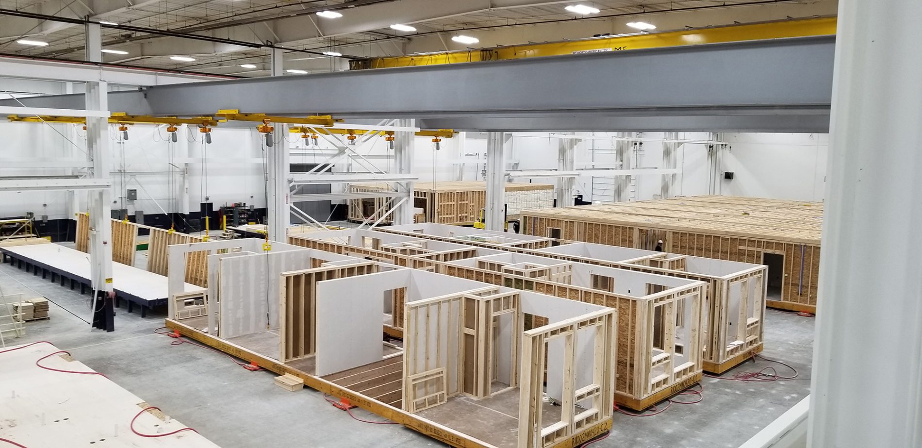 rise modular manufacturing floor aerial framed modules
